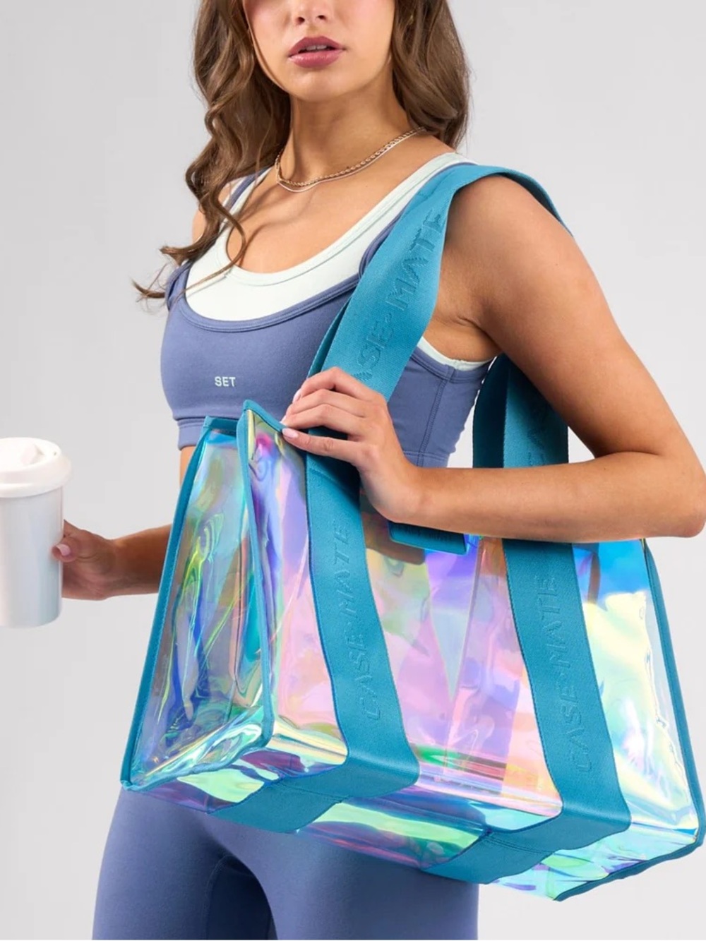 CASE-MATE  Emerald Blue Iridescent Holographic Jelly Tote - Picture 4 of 6